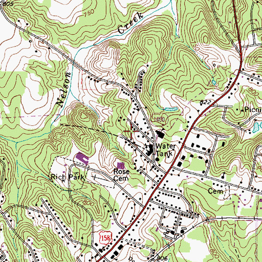 Topographic Map of Booetown, NC