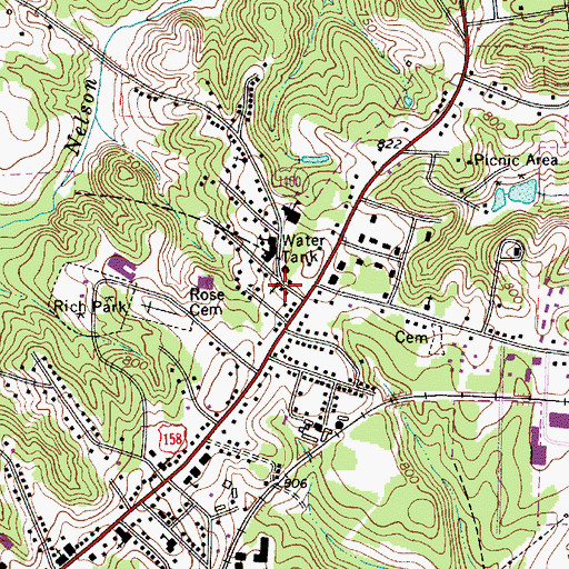Topographic Map of Saint Johns American Methodist Episcopal Zion Church, NC