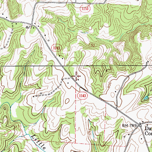 Topographic Map of Strouds Store site, NC