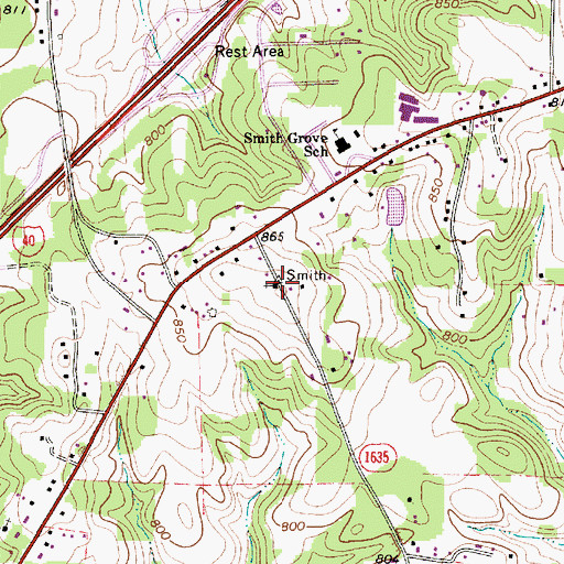 Topographic Map of Christ Temple Church of God, NC