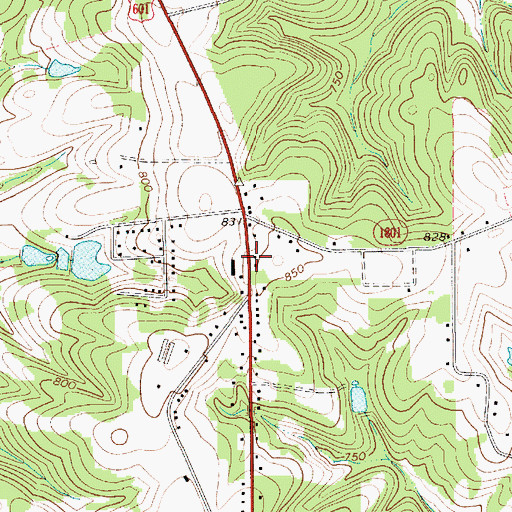 Topographic Map of Calvary Baptist, NC