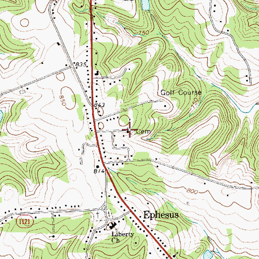 Topographic Map of Fairfield Baptist, NC