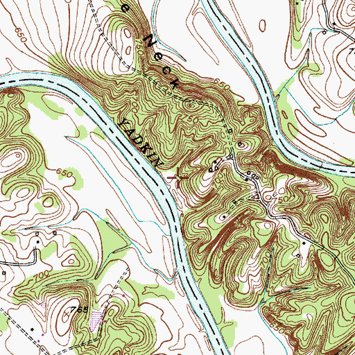 Topographic Map of Hartleys Ferry site, NC