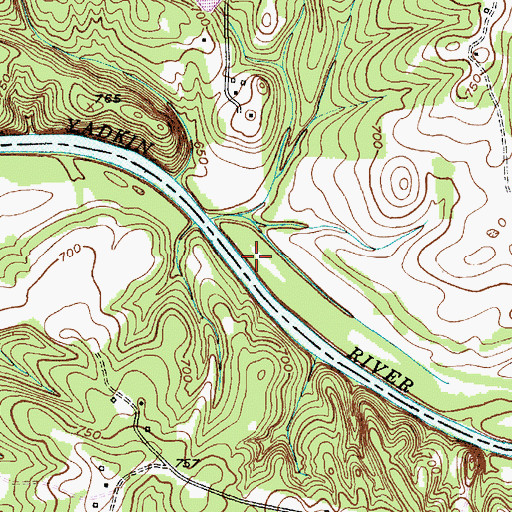 Topographic Map of Hairstons Ferry site, NC