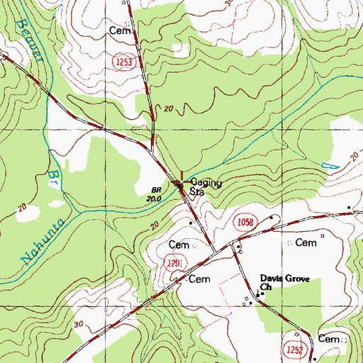 Topographic Map of Bullhead Bridge, NC