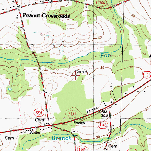 Topographic Map of Jerusalem Methodist, NC
