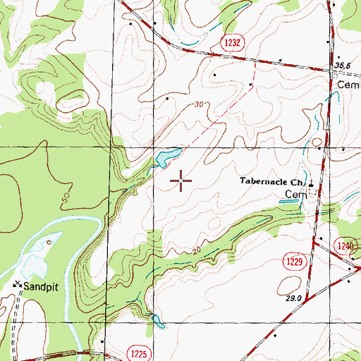 Topographic Map of Tabernacle Church, NC