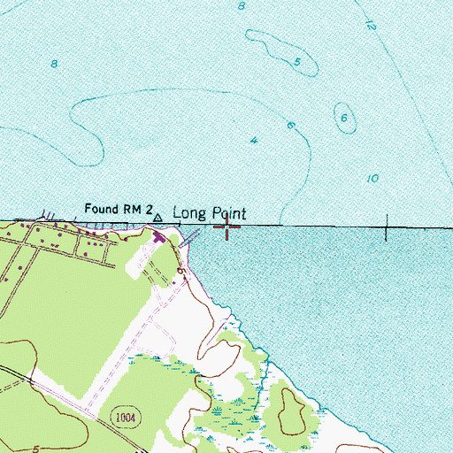 Topographic Map of Long Point, NC