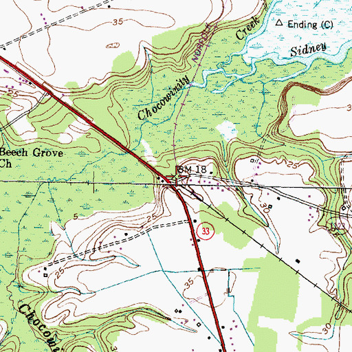 Topographic Map of Porter, NC