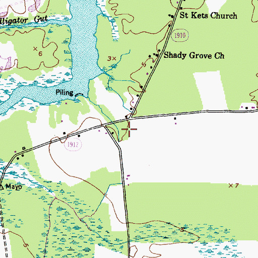 Topographic Map of Vinegar Hill, NC
