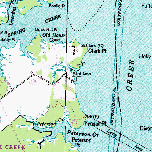 Topographic Map of Whealton Ferry, NC