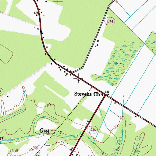 Topographic Map of Bayview Church, NC