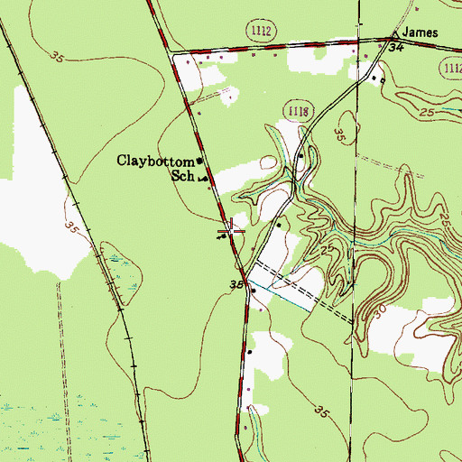 Topographic Map of Clay Bottom Church, NC