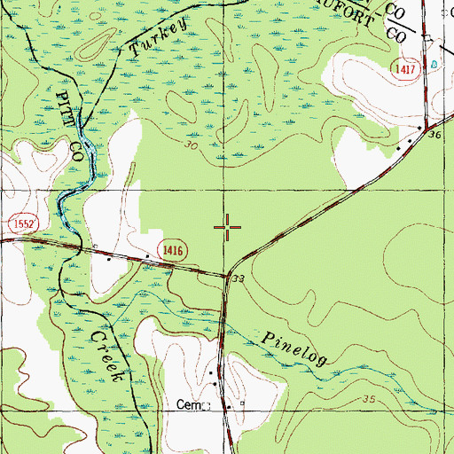 Topographic Map of Flat Swamp Church, NC