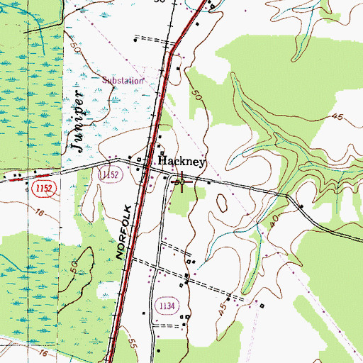 Topographic Map of Noe Chapel, NC