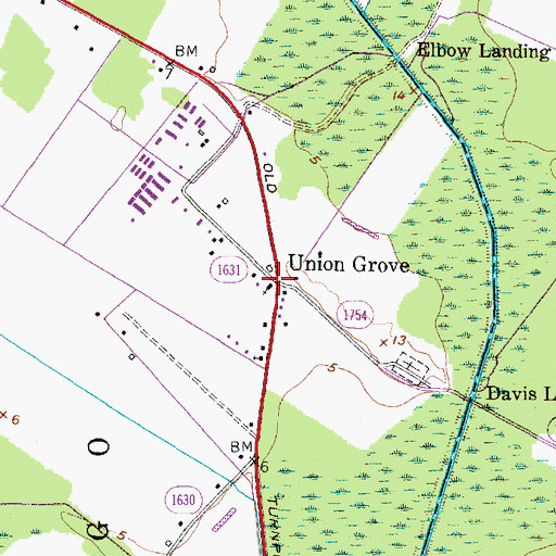 Topographic Map of Union Grove Church, NC