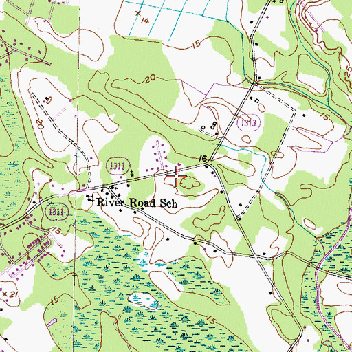 Topographic Map of Saint Luke Church, NC