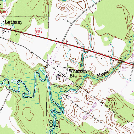Topographic Map of Wharton Trinity Church, NC