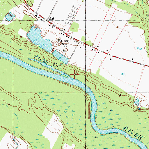 Topographic Map of Browns Ferry, NC