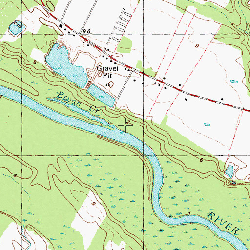 Topographic Map of Browns Ferry, NC