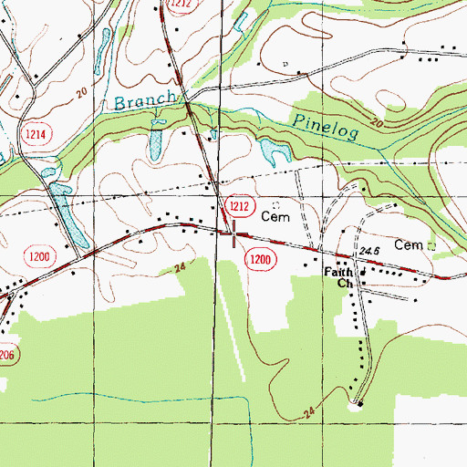 Topographic Map of Rochdale, NC