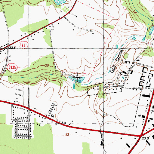 Topographic Map of Forbes Millpond, NC