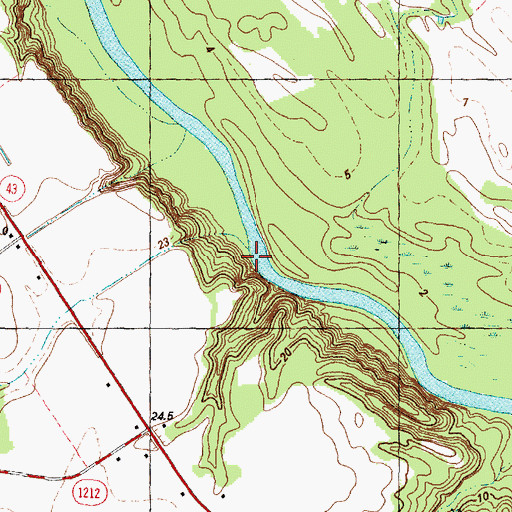 Topographic Map of Hearns Landing (historical), NC