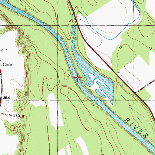 Topographic Map of Canoe Landing (historical), NC