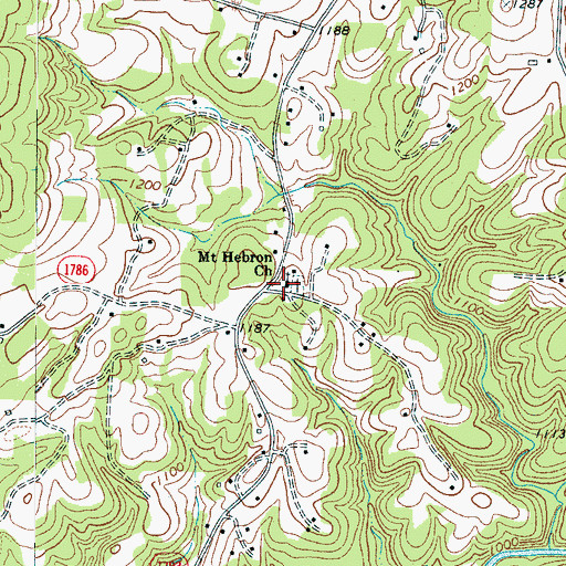 Topographic Map of Mount Hebron Church, NC