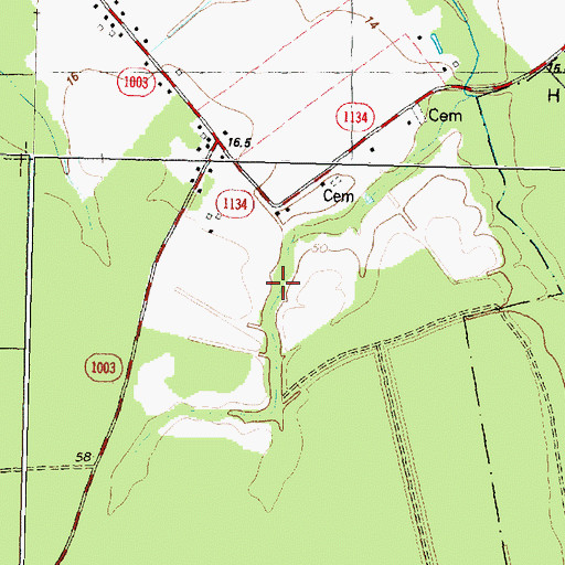 Topographic Map of Little Cypress Creek, NC