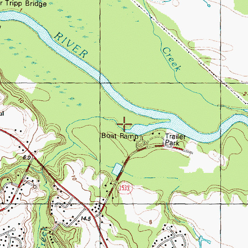 Topographic Map of Hardee Creek, NC