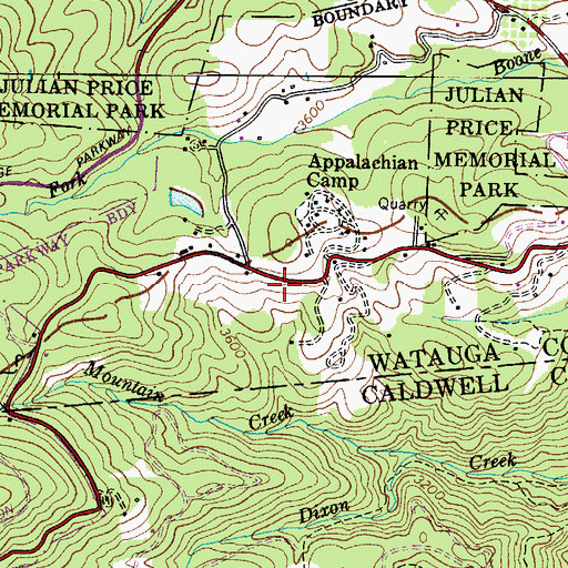 Topographic Map of Hemlock Ridge, NC
