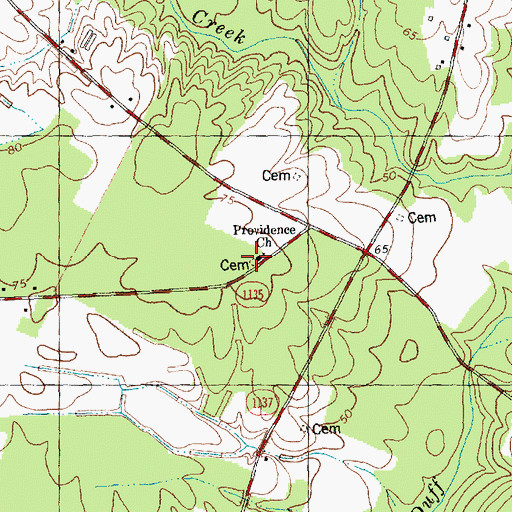 Topographic Map of Providence Methodist Church, NC