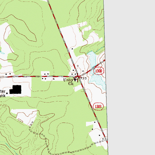 Topographic Map of Unity Methodist Church, NC