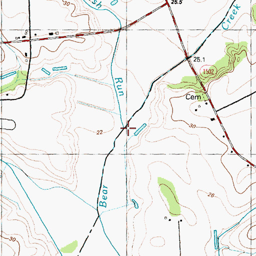 Topographic Map of Little Marsh River, NC