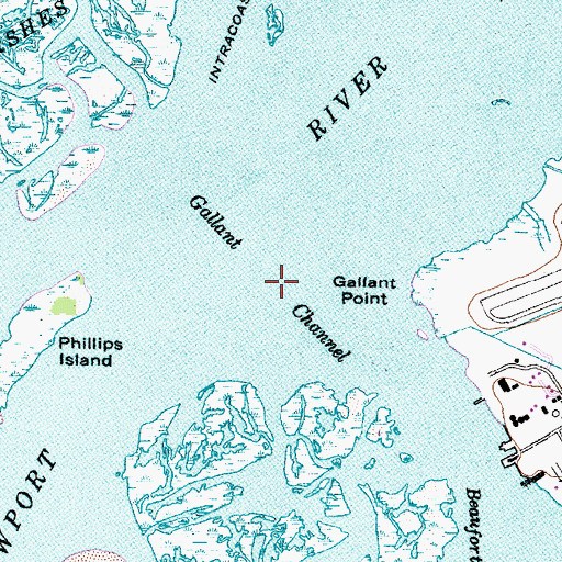 Topographic Map of Gallants Channel, NC