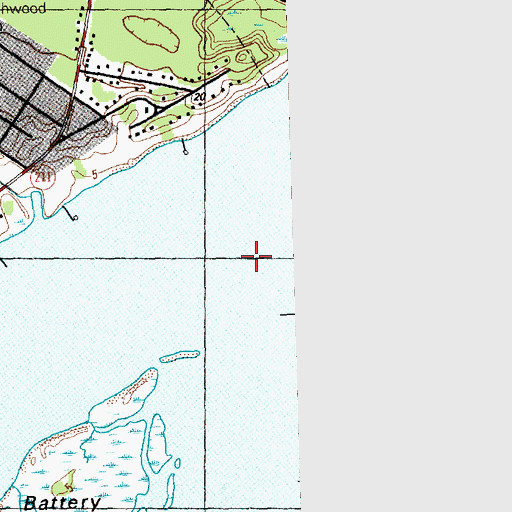 Topographic Map of Lower Swash Channel Range, NC