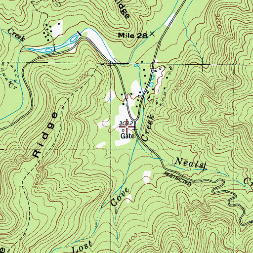 Topographic Map of Neals Creek Heliport, NC