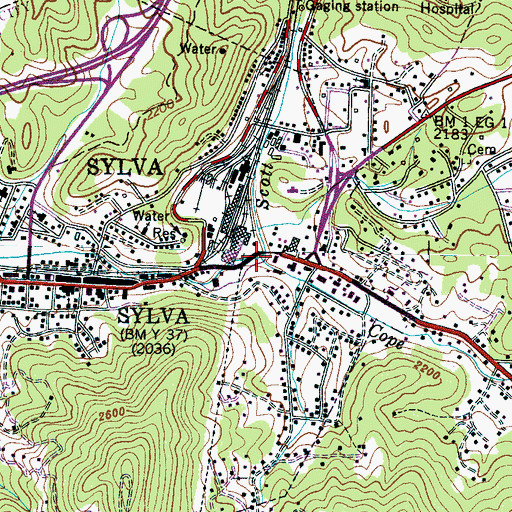 Topographic Map of Cope Creek, NC