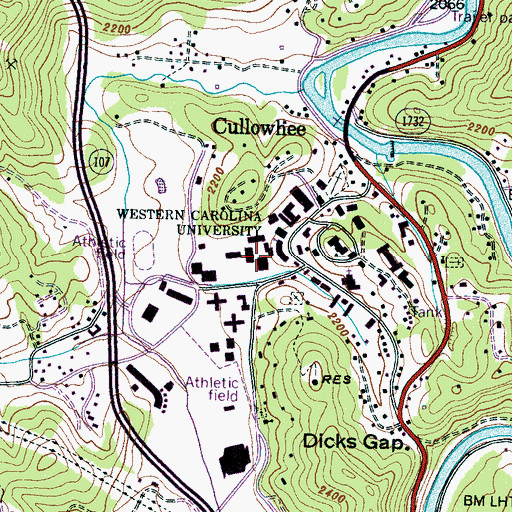 Topographic Map of Western Carolina Teachers College, NC