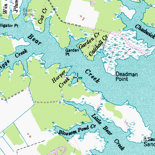 Topographic Map of Harper Creek, NC