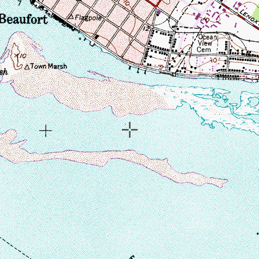 Topographic Map of Bird Shoal, NC