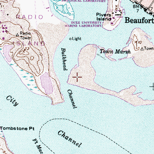 Topographic Map of Bulkhead Channel, NC