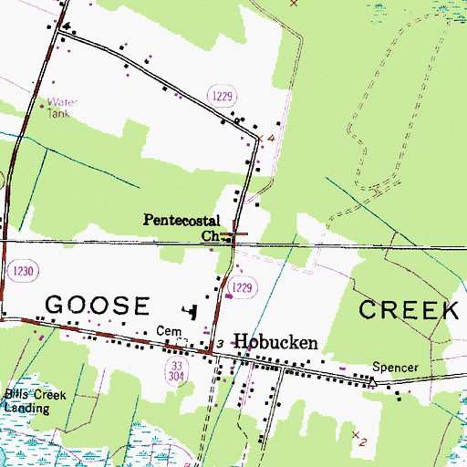 Topographic Map of Pentecostal Church, NC