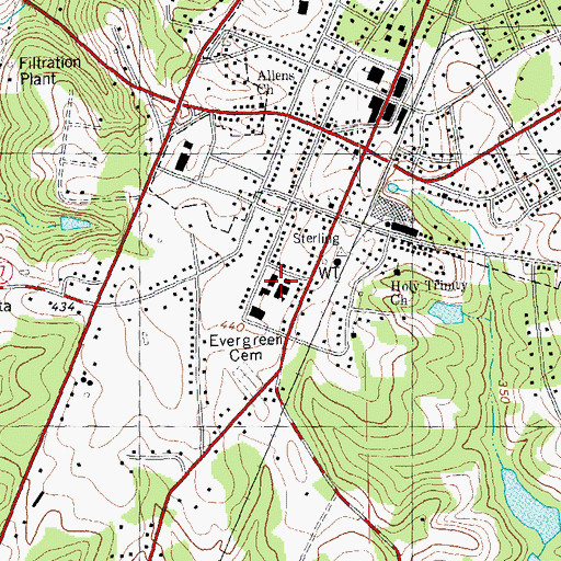 Topographic Map of Albian Academy (historical), NC