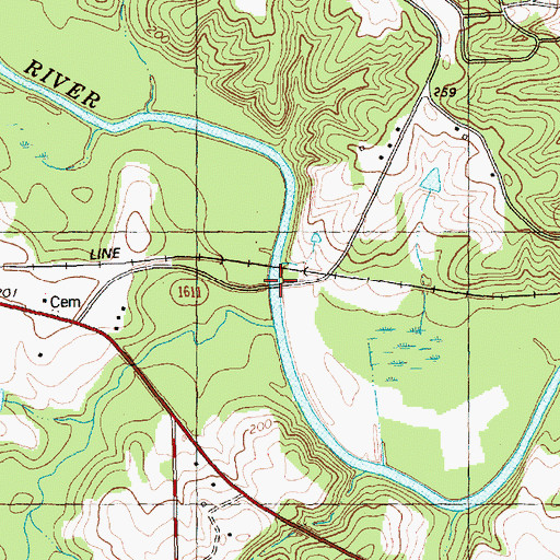 Topographic Map of Anderson Bridge, NC