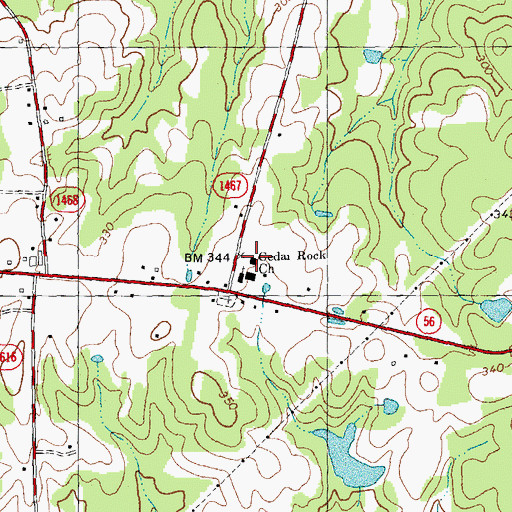 Topographic Map of Cedar Rock Academy (historical), NC