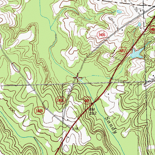 Topographic Map of High Tower Bridge, NC