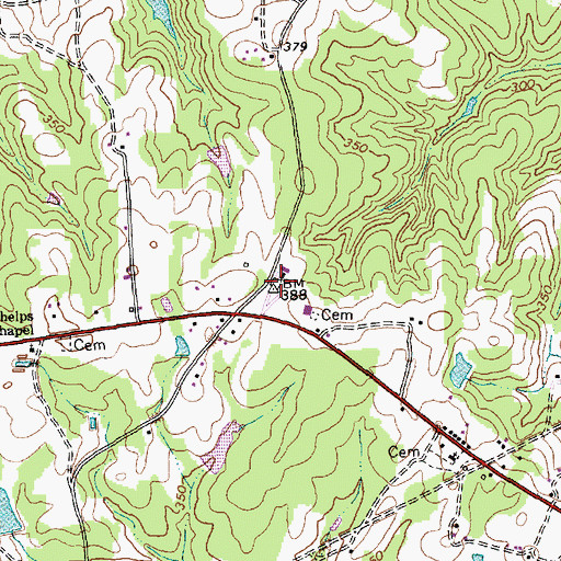 Topographic Map of New Harris School (historical), NC