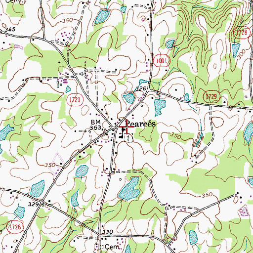Topographic Map of Pierce School (historical), NC